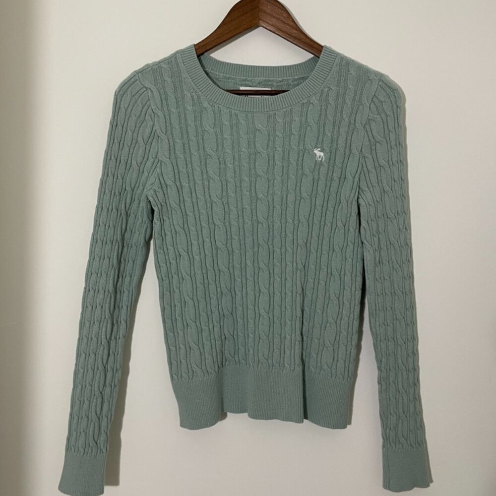 Abercrombie & Fitch Crew neck Cable Knit Sweater - Green M